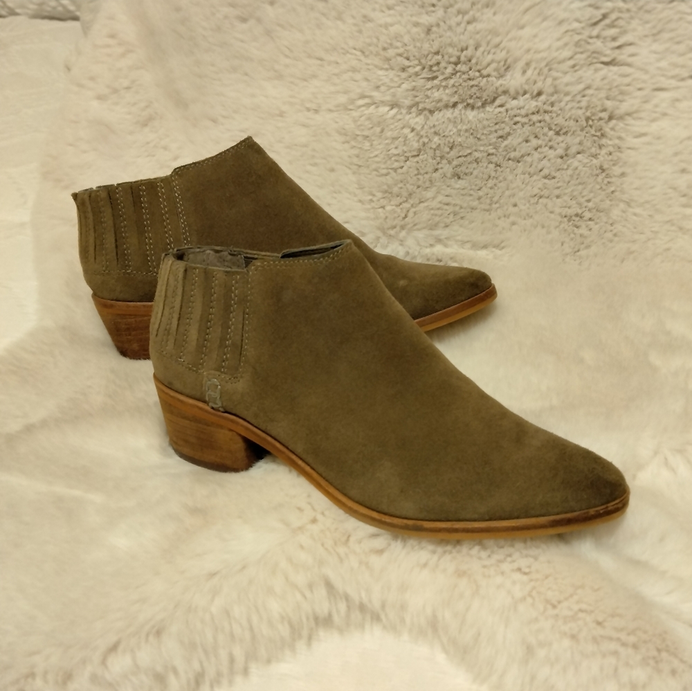 Green Suede Ankle Boots